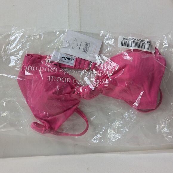 Andie Pink The Santorini Bikini Swim Top Women's Size Small NWT - Picture 2 of 4